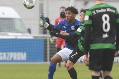 Testspiel FC Schalke 04 -  Preußen Münster
18.01.2020
Foto: S. Sanders

Jean-Clair Todibo, Seref Özcan (Münster)