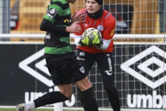 Testspiel FC Schalke 04 -  Preußen Münster
18.01.2020
Foto: S. Sanders
Joel Grodowski (Münster), Alexander Nübel